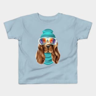 Cute Spaniel Dog in Glasses Kids T-Shirt